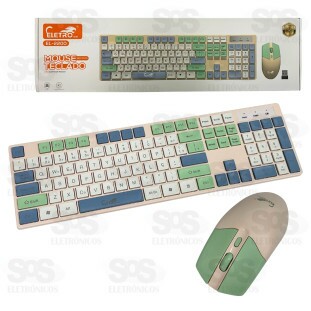 Kit Teclado e Mouse Sem Fio Eletromex EL-2200