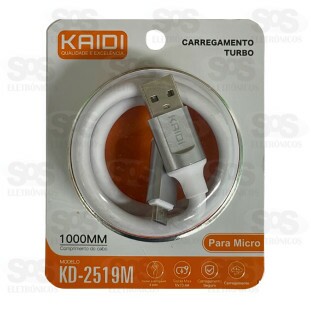 Cabo Turbo 3.4A USB Para Micro V8 1 Metro Kaidi KD-2519M