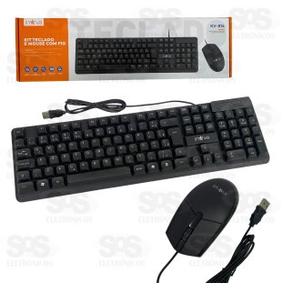 Kit Teclado e Mouse Com Fio USB Inova KV-814