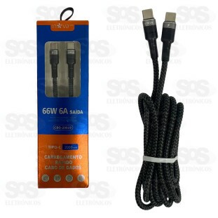Cabo De Dados Rápido Type C 66W 2 Metros Inova Prime CBO-20019