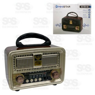 Rádio Retrô Portátil 5W Bluetooth Ministar MS-8091BR