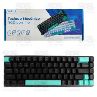 Teclado Gamer Mecânico RGB Com Fio Aitek MO691P/B
