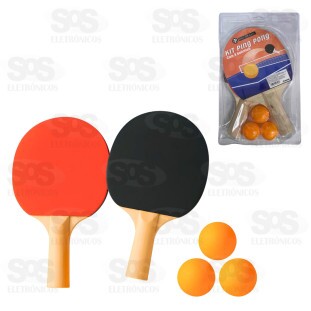 Kit 2 Raquetes e 3 Bolas Ping Pong Hai Brasil AIH1383