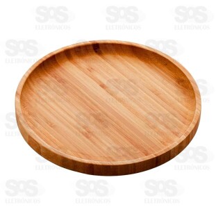 Bandeja Redonda Bambu Multiuso Top Útil TOP2158