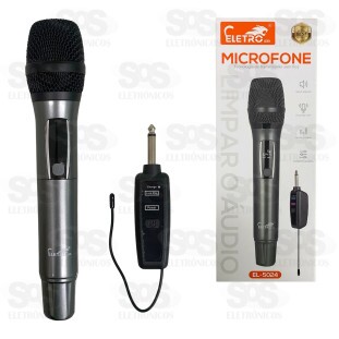 Microfone Sem Fio Dinâmico Com Painel Eletromex EL-5024