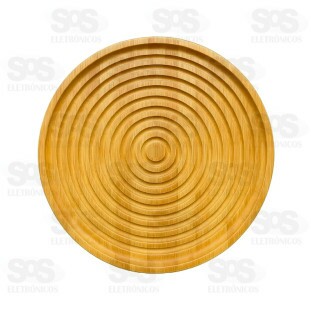 Bandeja Redonda Bambu Multiuso Top Útil TOP2261