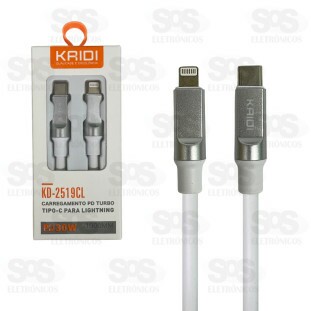 Cabo Turbo 3.4A USB Para Type C 1 Metro Kaidi KD-2519C