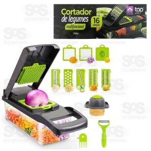 Cortador de Legumes Multifuncional 16 Peças Top Útil TOP1614