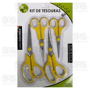 Kit 4 Tesouras Inox HM-135