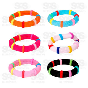 Kit Elástico De Cabelo 6 Cartelas Com 20 Unidades HM-12