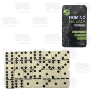 Dominó 28 Peças Lisas Clássico Na Lata HM-5011