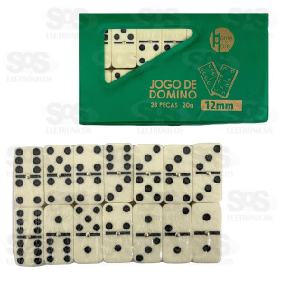 Dominó Clássico 28 Peças Lisas 12MM HM-513