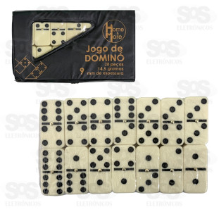 Dominó Clássico 28 Peças Lisas 9MM HM-144