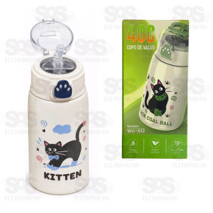 Garrafa Térmica Infantil 400Ml Gatinho WU-512
