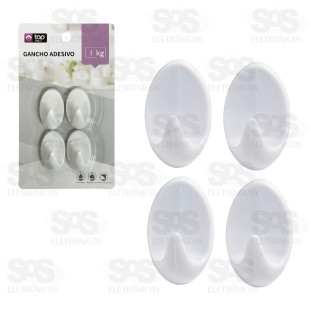 Ganchos Multiuso Adesivo 4 Unidades Top Útil TOP2008