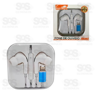 Fone de Ouvido Com Fio Para Iphone Eletromex EL-1431-5G