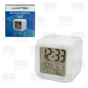 Relógio Digital Cubo Com Despertador e LED Luatek ZB-1008