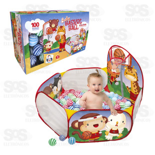 Piscina Baby Basketball 100 Bolinhas Pica Pau 741
