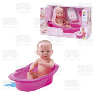 Boneca New Born Banho de Carinho Divertoys 8045