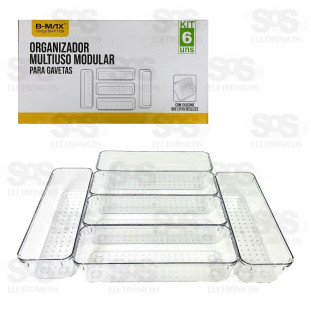 Kit Organizador Modular 6 Peças Em Acrílico B-Max BM-F1139