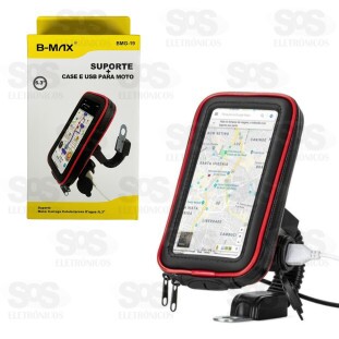 Suporte De Celular Com Carregador Para Guidão B-Max BMG-19