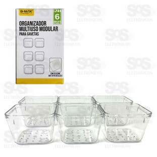 Kit Organizador Modular 6 Peças Em Acrílico B-Max BM-F1137