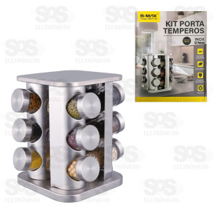 Porta Temperos Base Giratória 12 Frascos B-Max BM-F1159