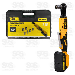 Chave de Catraca Elétrica 1/2" Com Acessórios B-TEK BT-DZ74