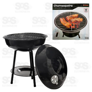 Churrasqueira Portátil de Aço 35CM Hai Brasil AIH1836A