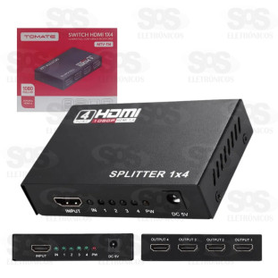 Switch HDMI 4 Entradas e 1 Saída Full HD Tomate MTV-114