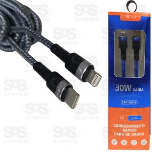 Cabo De Dados Rápido Type-C X Iphone 2 Metros 30W Inova CBO-20023