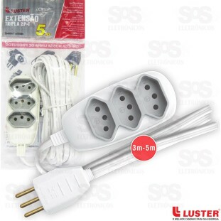Extensão Tripla 5 Metros 2P+T Luster 2173