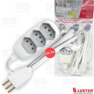 Extensão Tripla 3 Metros 2P+T Luster 2172