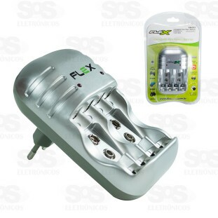 Carregador para Pilhas e Bateria Flex FX-C03