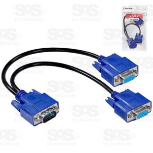 Cabo Duplicador 1 VGA Macho x 2 VGA Fêmea
