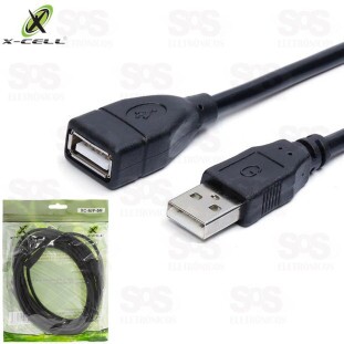 Cabo Extensor USB Macho Para USB Fêmea 5 Metros Com Filtro X-cell