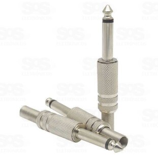 Plug P10 Metal Mono Com Mola Embalagem Com 10 Unidades