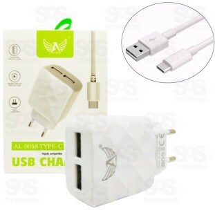 Carregador Type C Com 2 Portas USB 5.1A Altomex al-9058c