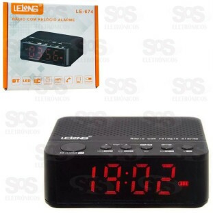 Rádio Relógio Bluetooth Despertador Alarme FM Digital LE-674