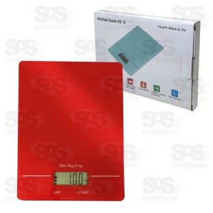 Balança Digital De Vidro Até 5Kg Colorida KE-S