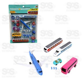 Kit Veículos Trânsito Moderno 16 Peças Toy King TK-2082