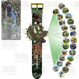 Relógio Infantil Dinossauro 3D Com Projetor de 24 Imagens Toy King TK-AB3567