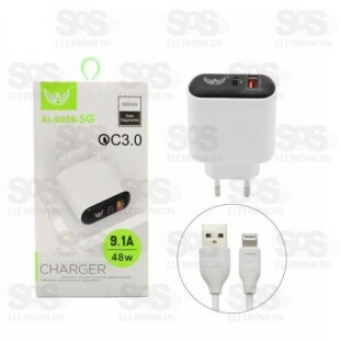 Carregador Inteligente 48W Iphone com 1 USB + Type-c 9.1A Altomex AL-5028