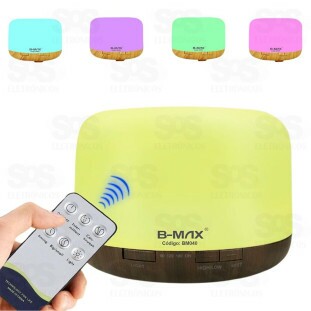 Difusor Umidificador De Ar Luminária Com LED e Controle Remoto B-Max BM040