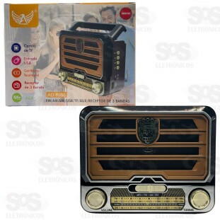 Rádio Retrô Recarregável 3 Bandas Altomex AD-8960