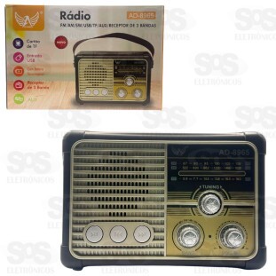 Rádio Retrô 3 Bandas Com Bluetooth Altomex AD-8965