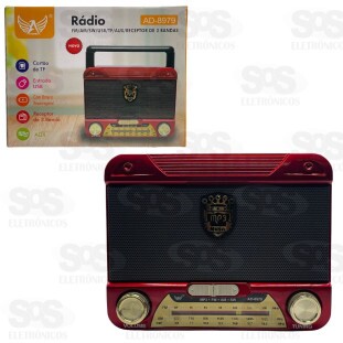 Rádio Retrô Receptor 3 Bandas Altomex AD-8979