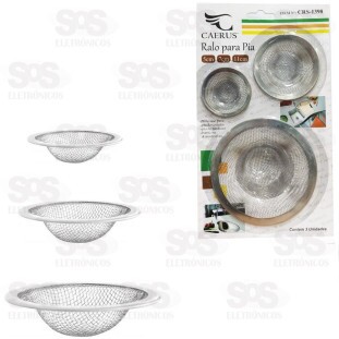 Kit Ralo Para Pia 3 Unidades Aço Caerus CRS-1398