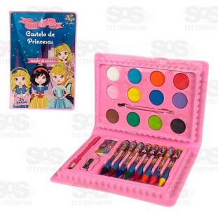 Kit Maleta De Pintura 24 Peças Castelo de Princesas Toy King TK-CR02