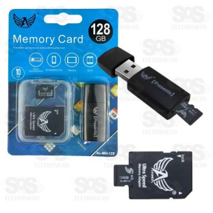 Cartão De Memória 128GB Com Adaptador SD E Leitor de Cartão Altomex AL-MO-128